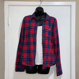 Hollister Flannel | Red & Blue |  L